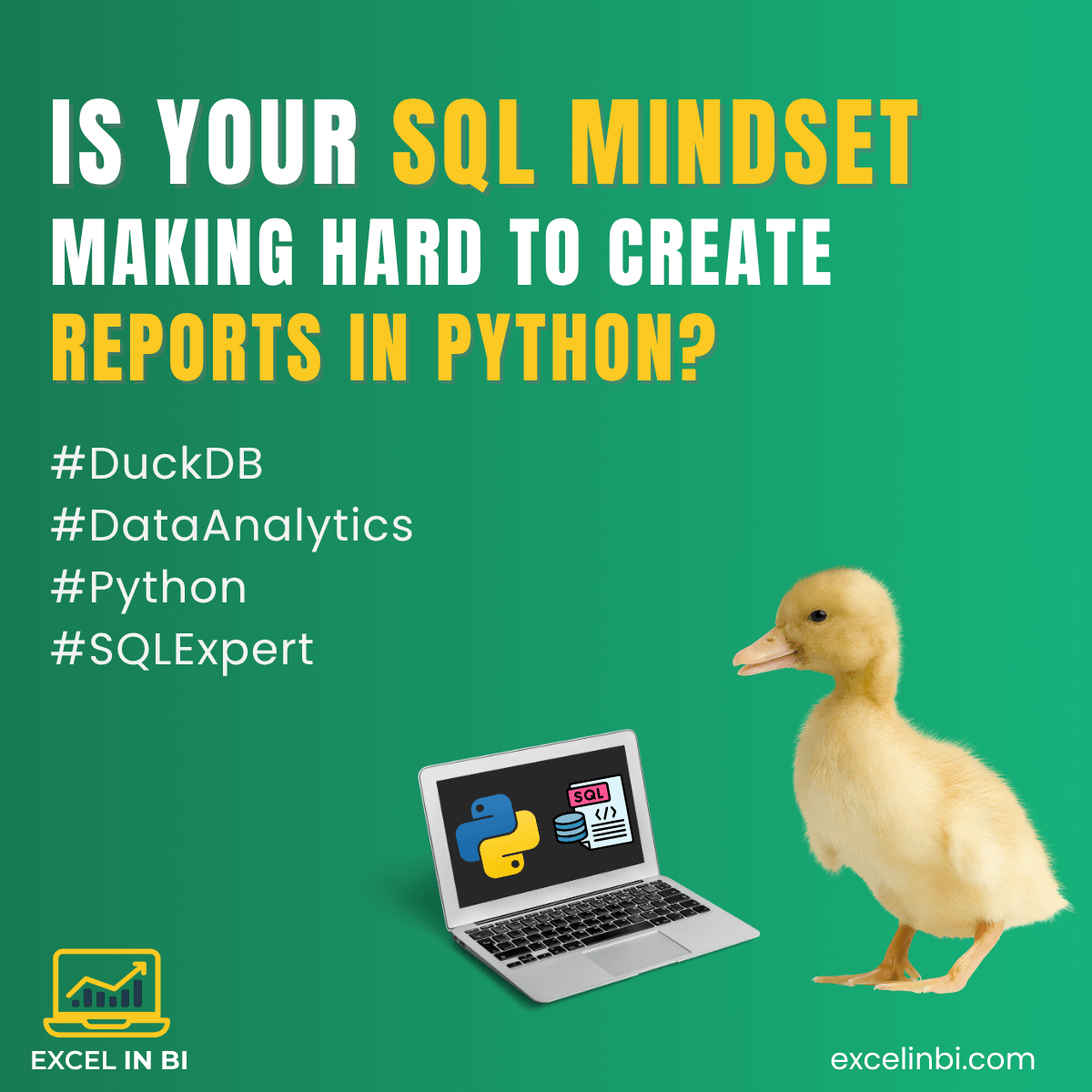 Are you SQL lover, and starting to make reports in Python? Meet DuckDB.